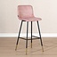 Tabouret de bar Mikky rose velours 65-78 cm