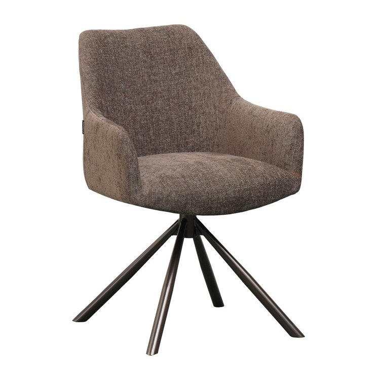 Chaise de salle à manger Kay pivotante marron