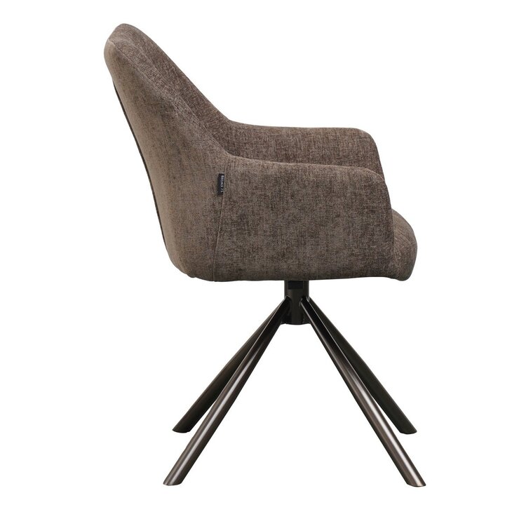 Chaise de salle à manger Kay pivotante marron