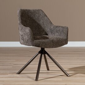 Chaise de salle à manger Kay pivotante marron