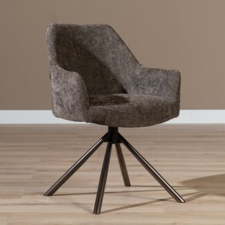 Chaise de salle à manger Kay pivotante marron
