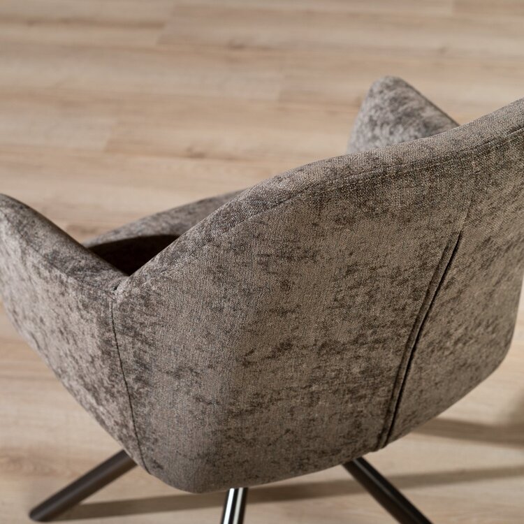 Chaise de salle à manger Kay pivotante marron