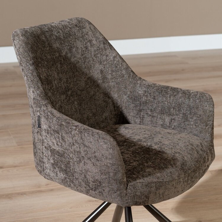 Chaise de salle à manger Kay pivotante marron