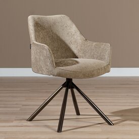 Chaise de salle à manger Kay pivotante taupe