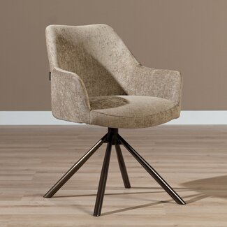 Chaise de salle à manger Kay pivotante taupe