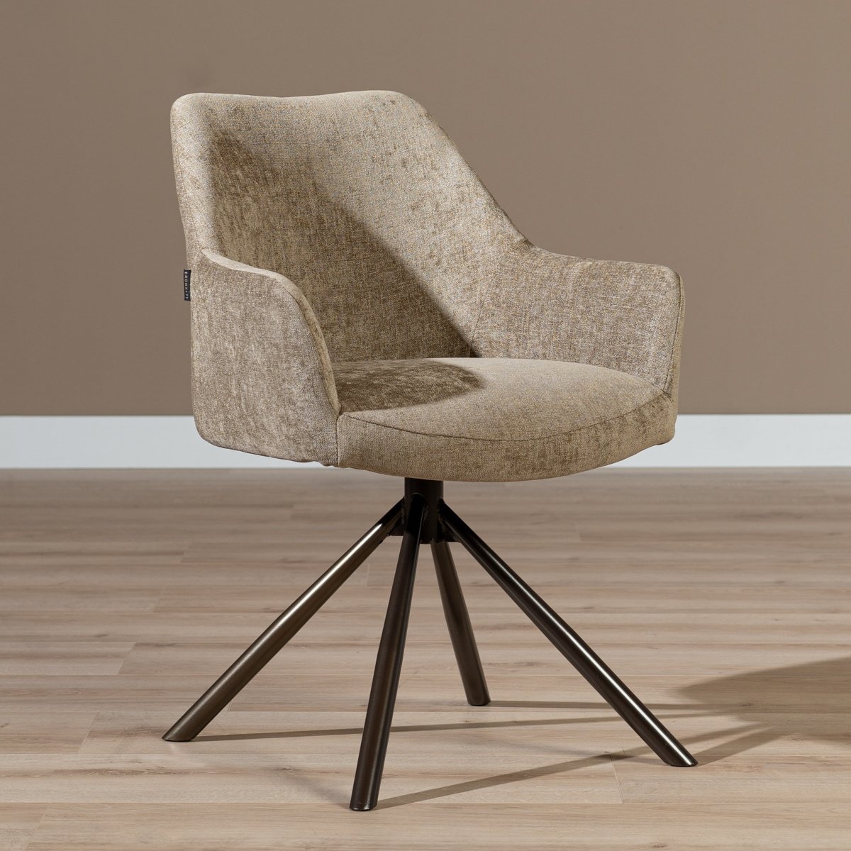 Chaise de salle à manger Kay pivotante taupe