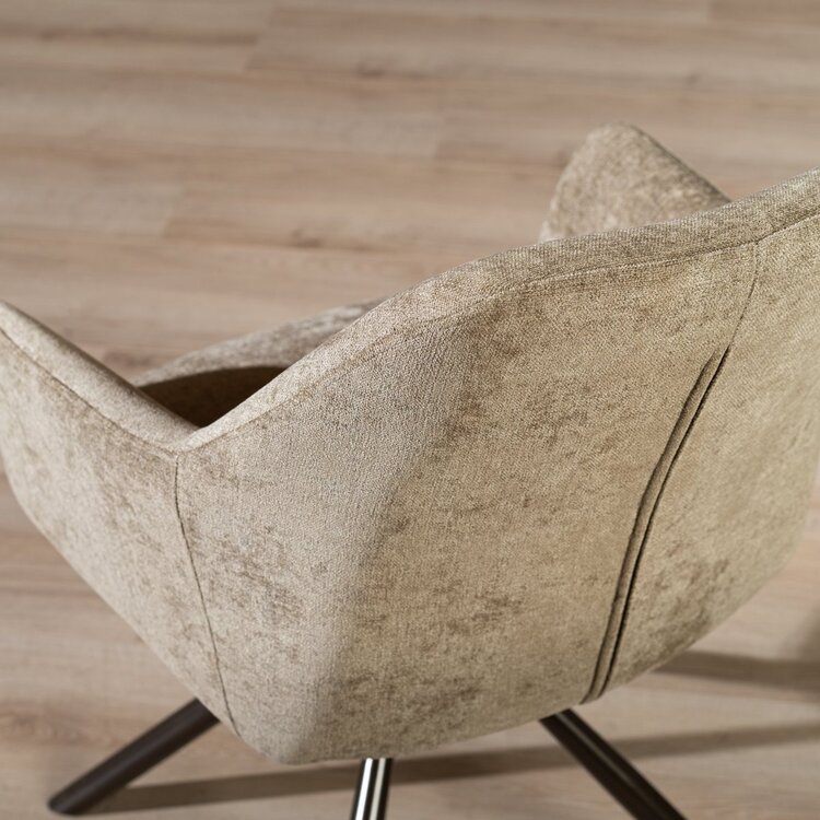 Chaise de salle à manger Kay pivotante taupe