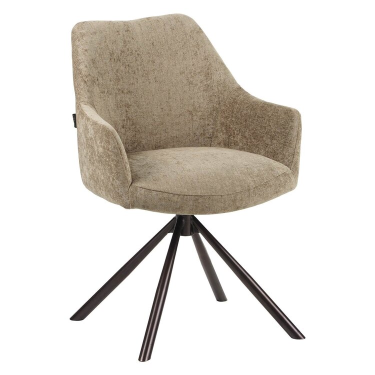 Chaise de salle à manger Kay pivotante taupe