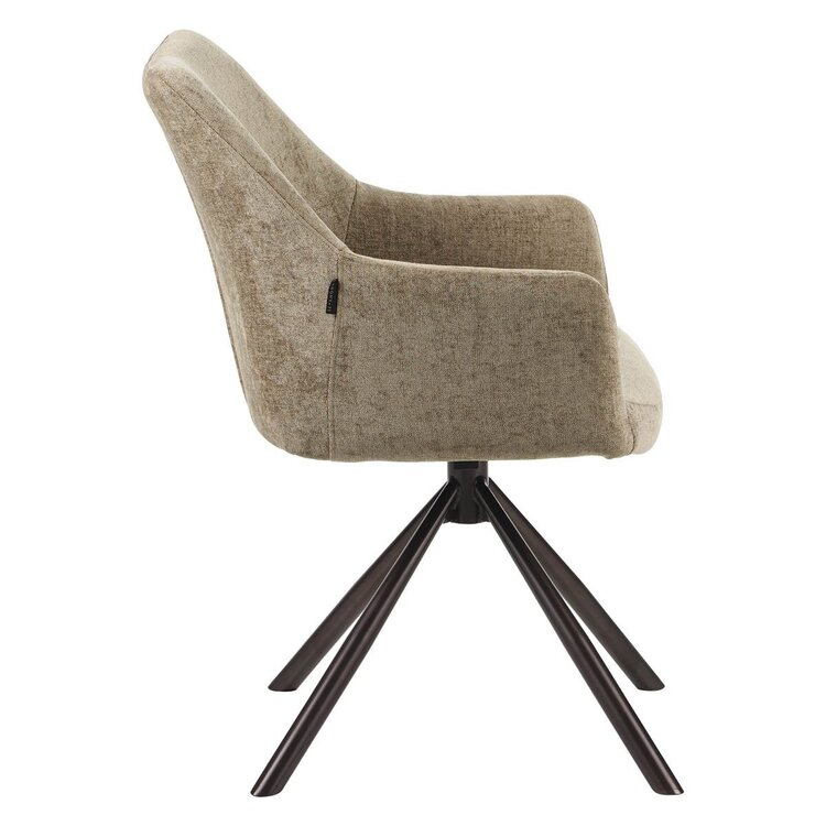 Chaise de salle à manger Kay pivotante taupe