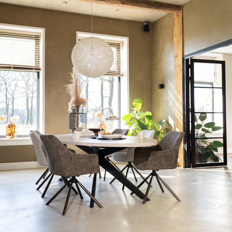 Chaise de salle à manger Kay pivotante taupe