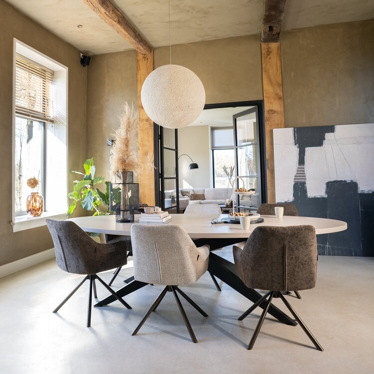 Chaise de salle à manger Kay pivotante taupe