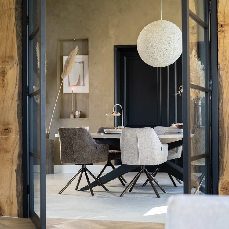 Chaise de salle à manger Kay pivotante taupe