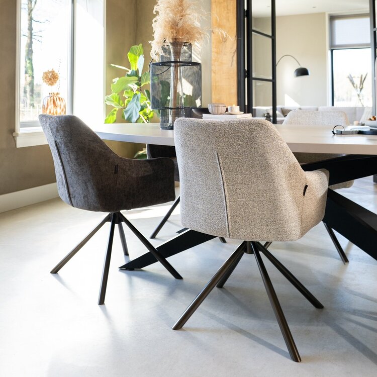 Chaise de salle à manger Kay pivotante taupe