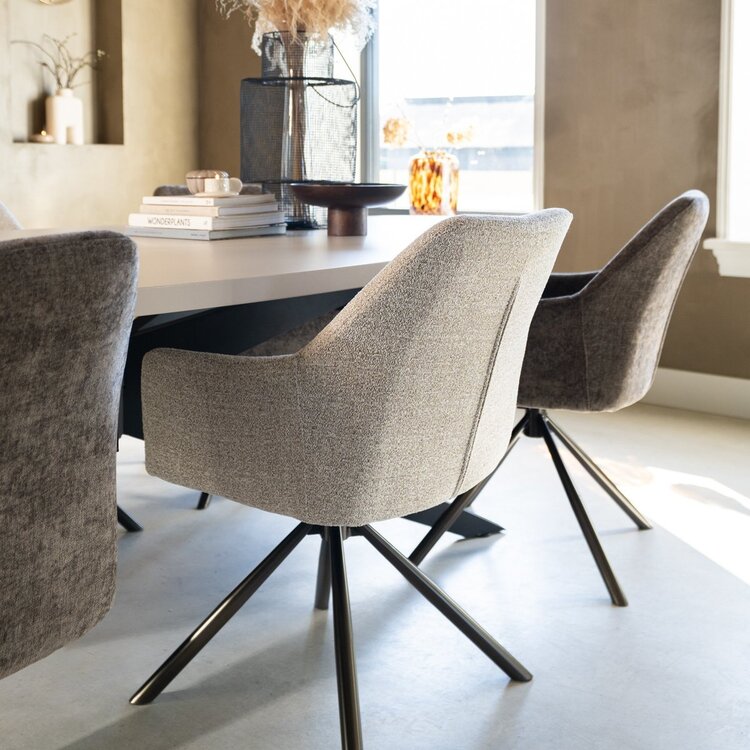 Chaise de salle à manger Kay pivotante taupe