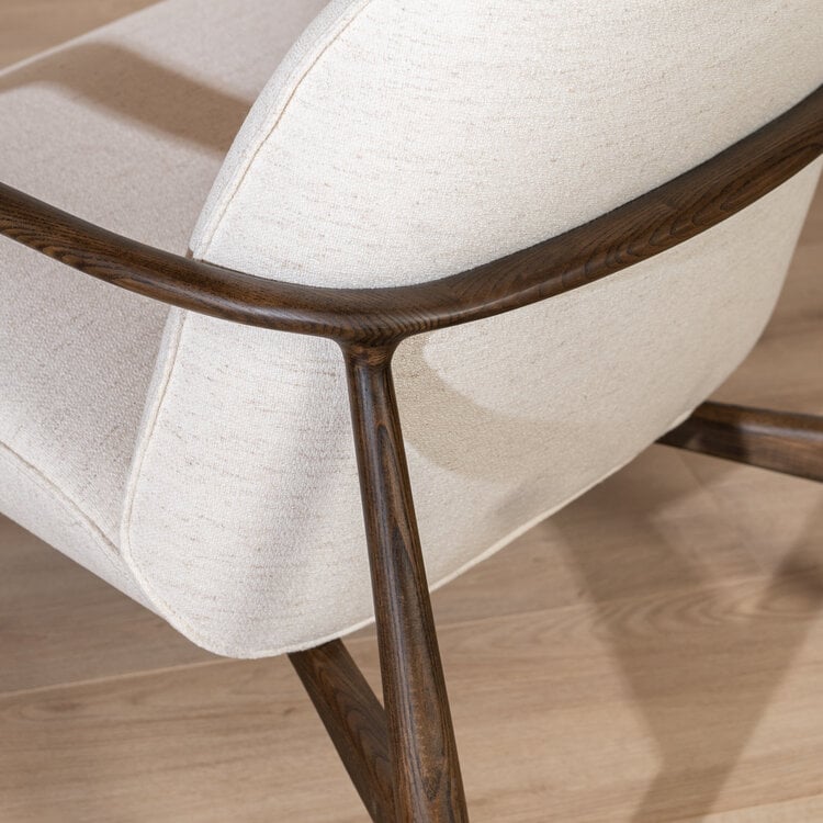 Fauteuil scandinave Vidar lin blanc cassé