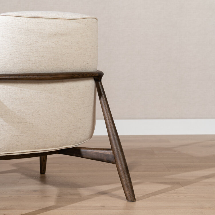 Fauteuil scandinave Vidar lin blanc cassé
