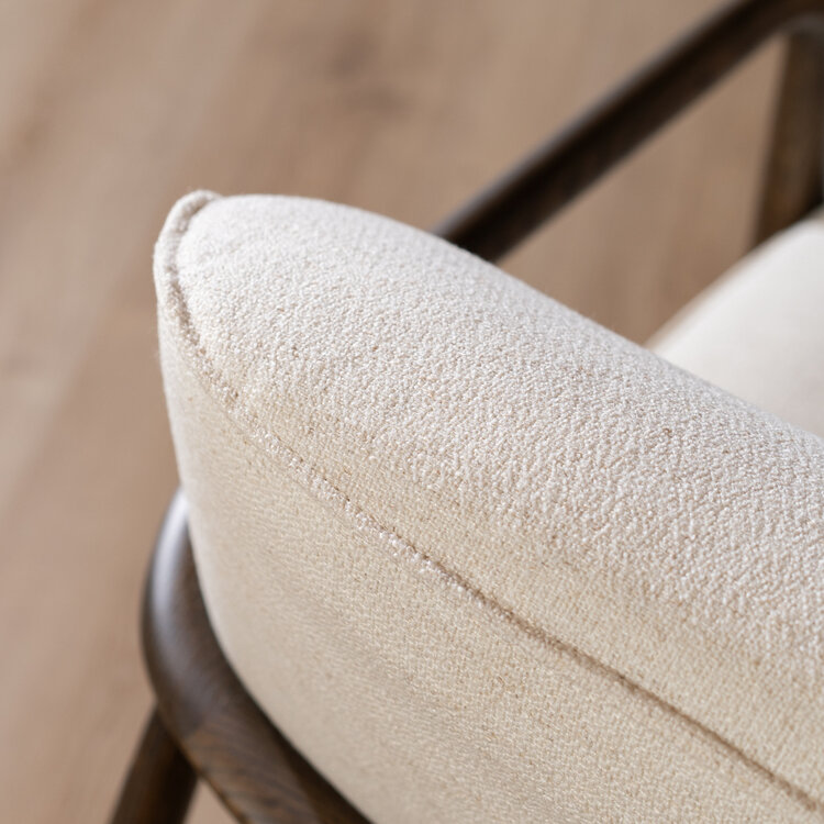 Fauteuil scandinave Vidar lin blanc cassé