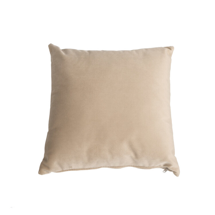 Coussin Anna velours champagne 45 x 45 cm