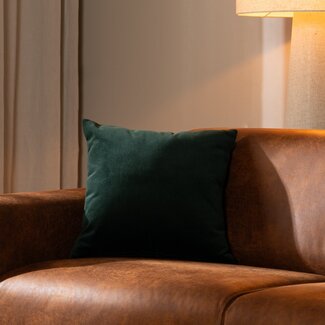 Coussin Anna velours vert 45 x 45 cm