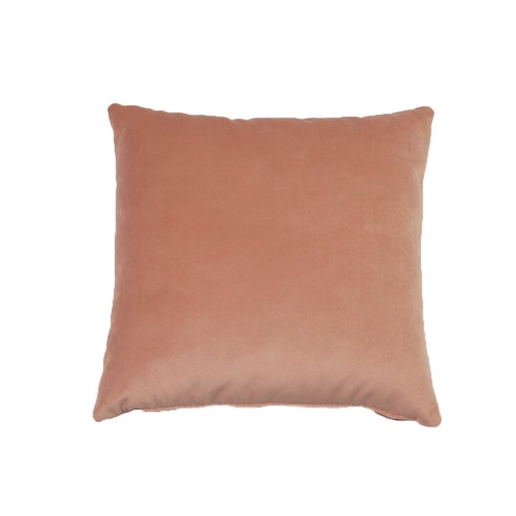 Coussin Anna velours rose 45 x 45 cm