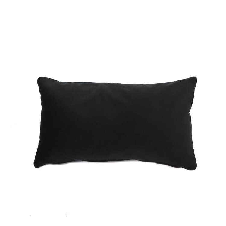 Coussin Anna velours noir 25 x 45 cm