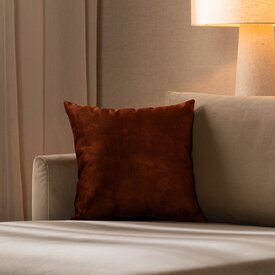 Coussin Beau velours cuivre 45 x 45 cm