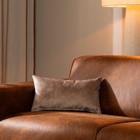 Coussin Beau velours taupe 25 x 45 cm
