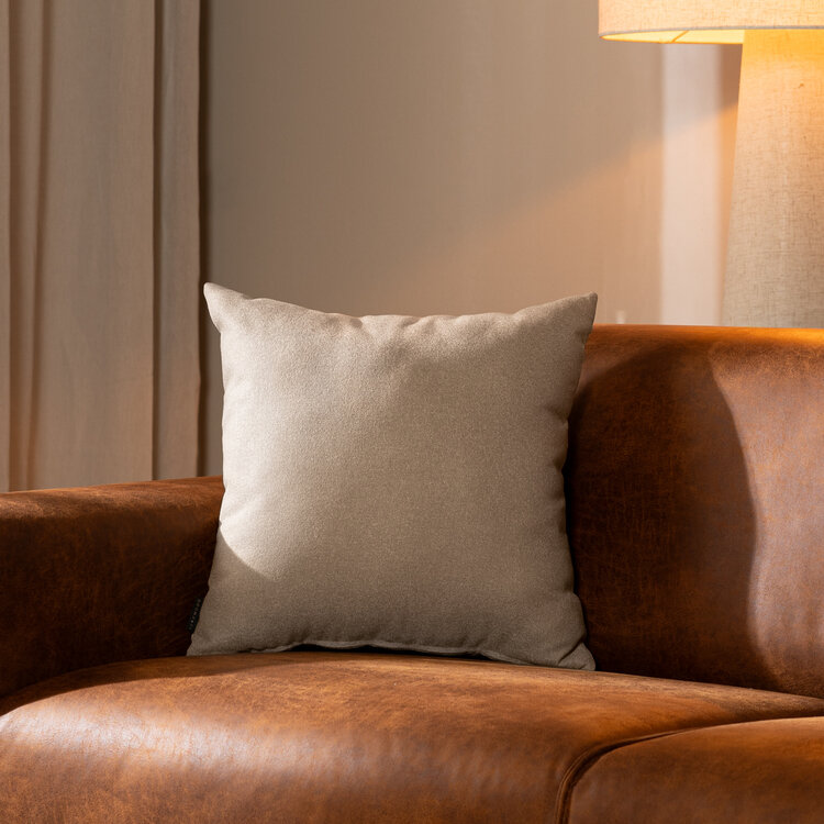 Coussin Hilda tissu taupe 45 x 45 cm