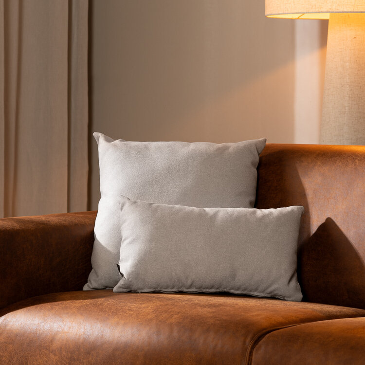 Coussin Hilda tissu gris clair 45 x 45 cm