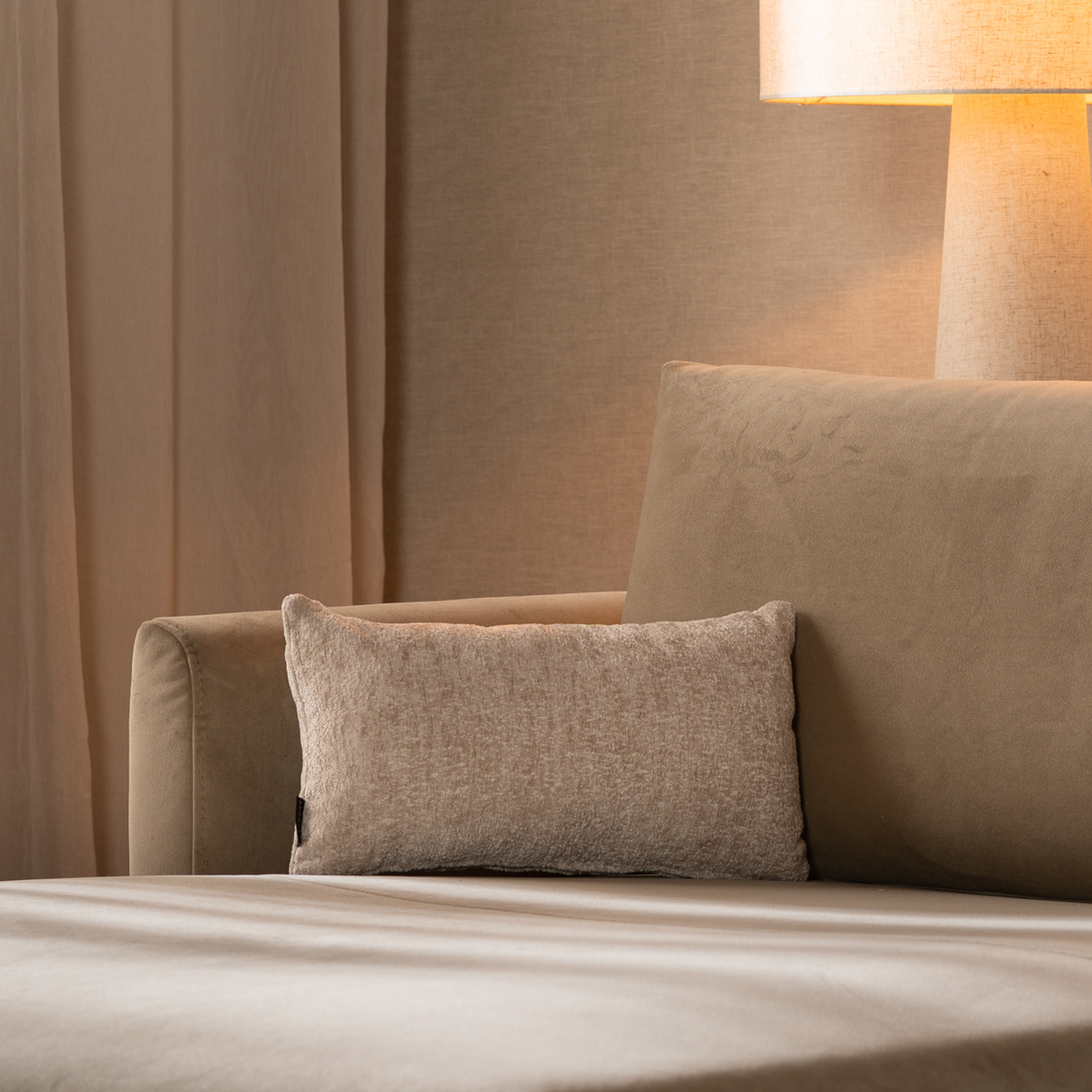 Coussin Juna chenille blanc  25 x 45 cm