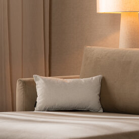 Coussin Myles tissu blanc 25 x 45 cm