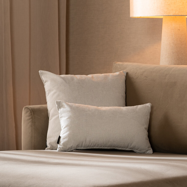 Coussin Myles tissu blanc  45 x 45 cm