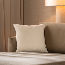 Coussin Nora bouclé blanc 45 x 45 cm