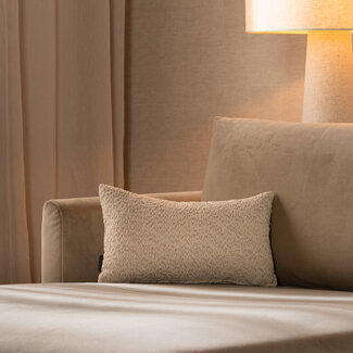 Coussin Nora bouclé taupe 25 x 45 cm