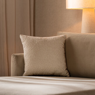 Coussin Nora bouclé beige 45 x 45 cm