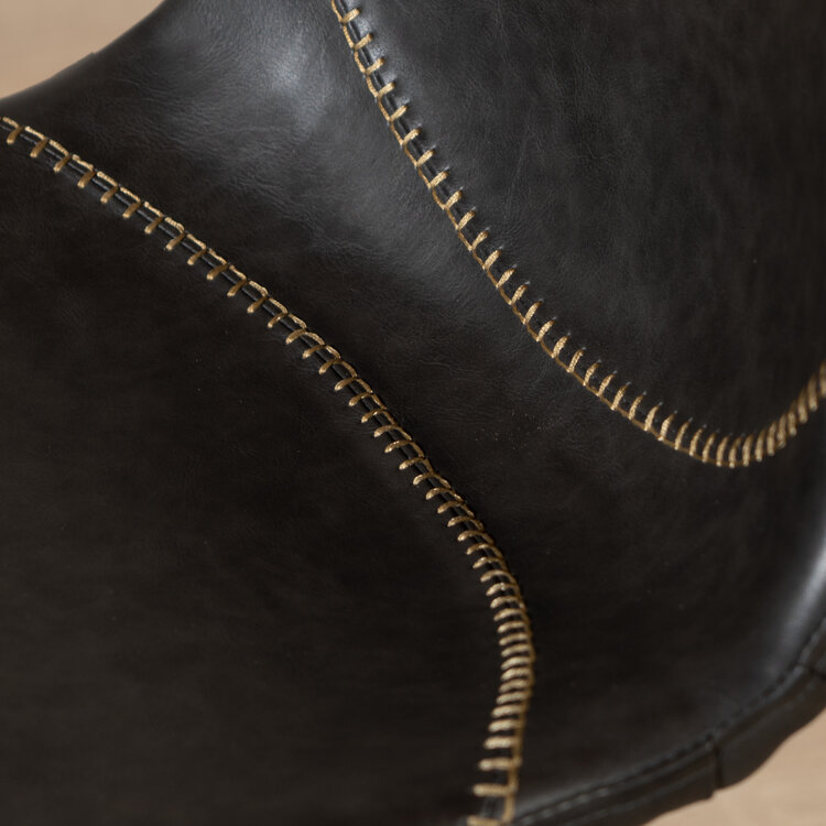 Chaise de salle à manger industrielle Logan anthracite éco-cuir