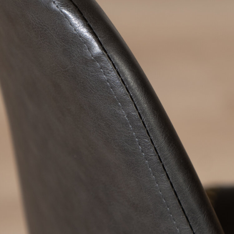 Chaise de salle à manger industrielle Logan anthracite éco-cuir