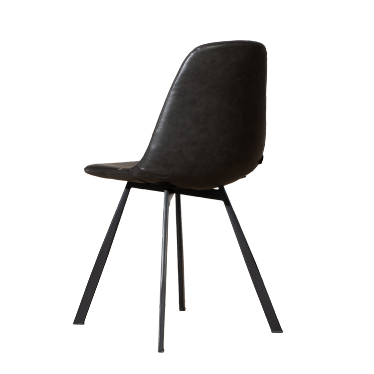 Chaise de salle à manger industrielle Logan anthracite éco-cuir