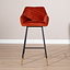 Tabouret de bar velours Fiona cuivre 65-78 cm