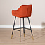 Tabouret de bar velours Fiona cuivre 65-78 cm