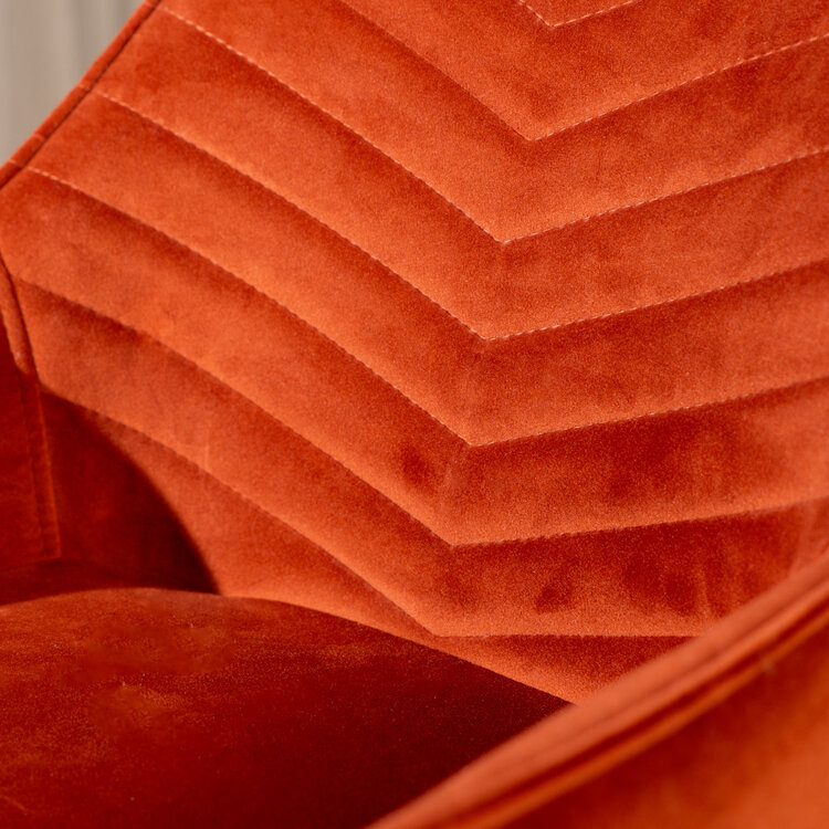 Tabouret de bar velours Fiona cuivre 65-78 cm