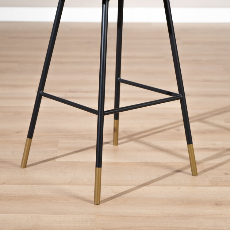 Tabouret de bar velours Fiona cuivre 65-78 cm