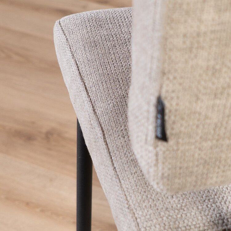 Tabouret de bar scandinave Espen taupe en tissu recyclé 64-77 cm