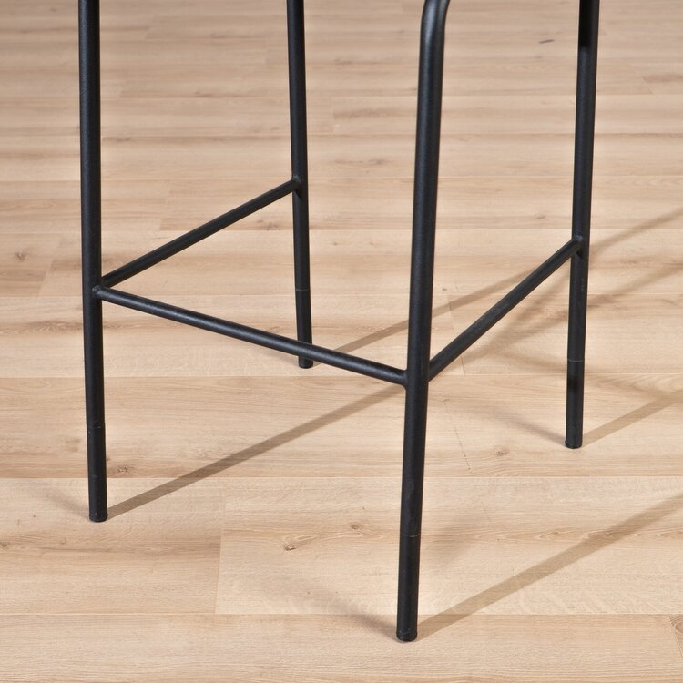 Tabouret de bar scandinave Espen taupe en tissu recyclé 64-77 cm