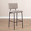 Tabouret de bar scandinave Espen taupe en tissu recyclé 64-77 cm