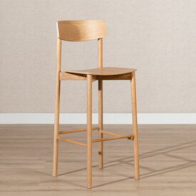 Tabouret de bar Miquel en chêne naturel 78,5 cm