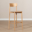 Tabouret de bar scandinave Miquel en chêne naturel 78,5 cm