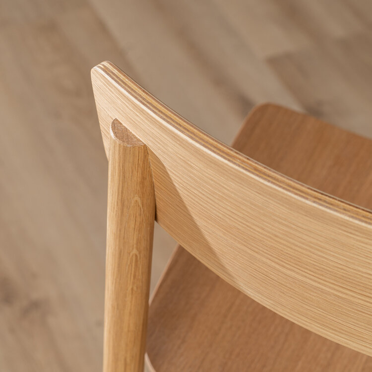 Tabouret de bar scandinave Miquel en chêne naturel 78,5 cm