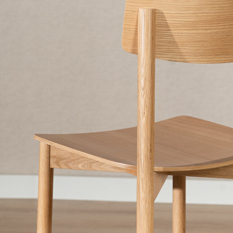 Tabouret de bar scandinave Miquel en chêne naturel 78,5 cm