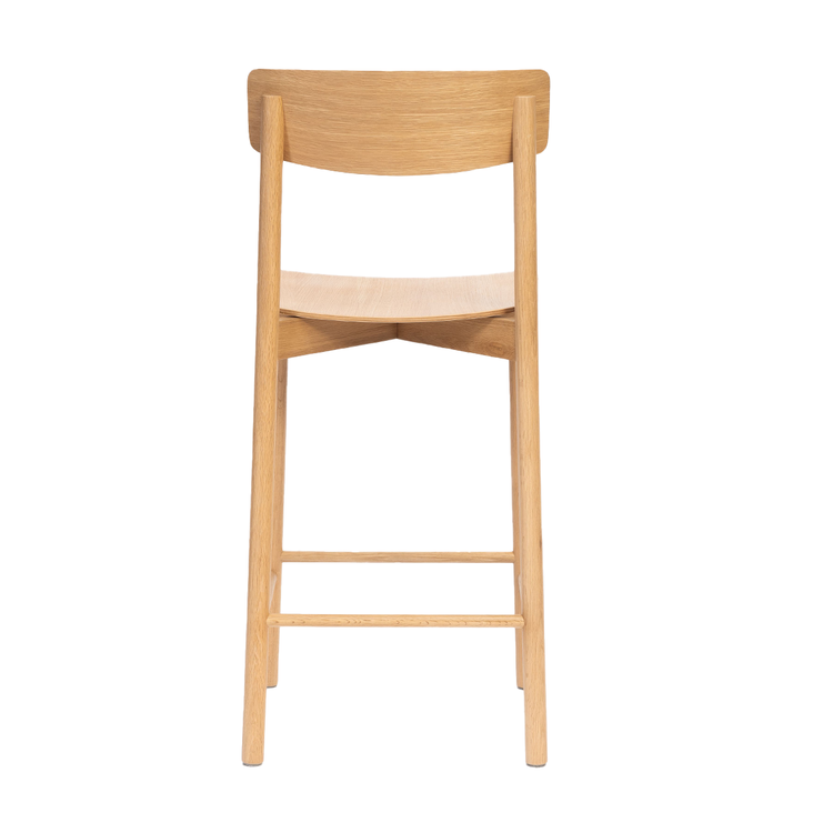 Tabouret de bar scandinave Miquel en chêne naturel 78,5 cm